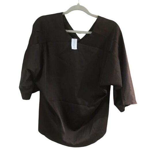 Banana Republic Brown Satin Blouse Size Small NWT - Picture 3 of 7